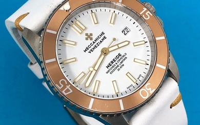 Meccaniche Veneziane - Automatic Watch Nereide LIMITED EDITION Argilla Crema + Jubilee BraceletAND Rubber Strap - W&C White - Men - Brand New