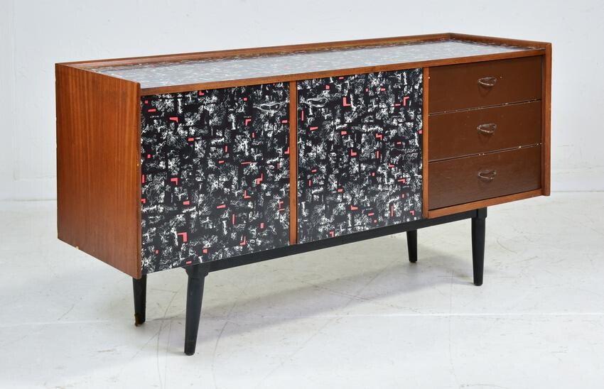 Mid Century Modern Sideboard with Laminate Front & Top