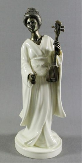 Minton Porcelain And Bronze Figure"The Geisha"