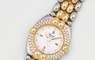 Montre bracelet de dame de Chopard-"Gstaad" acier et or jaune, 18 ct ; mouvement de...