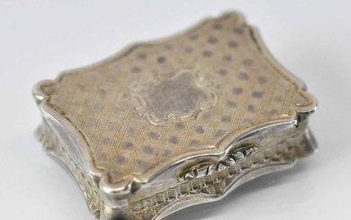 NATHANIEL MILLS; a small early Victorian hallmarked silver vinaigrette with...