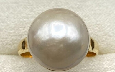 NO RESERVE PRICE - 18 kt. Yellow gold - Ring Pearl