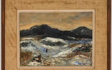 Naomi Lorne "Winter Landscape" Oil on Masonite