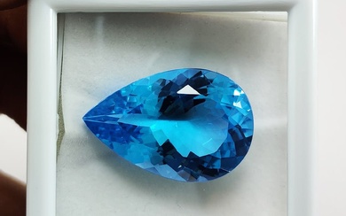 Natural Blue Topaz Pear Faceted Cut 48.9 Carats Gemstone