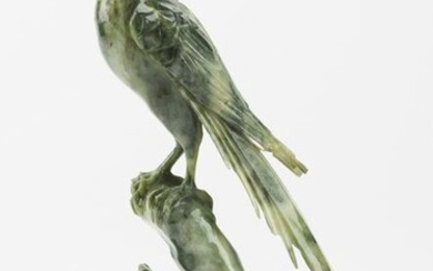 Nephrite Jade Bird of Paradise Sculpture
