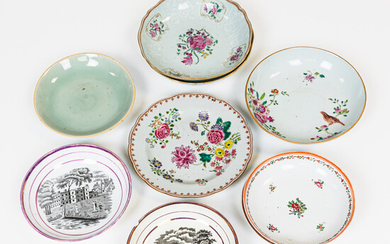 Nine Chinese Export Porcelain Small Plates