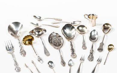Nineteen Pieces of Silver Flatware and a Cup