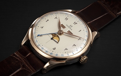 OMEGA, COSMIC REF. 2606-8, A TWO TONE TRIPLE CALENDAR MOON-PHASE MADE FOR IRAN