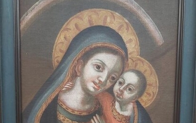 Old Master Italian School XIX Madonna and Child - Oil On Canvas - 19th century