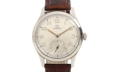 SOLD. Omega: A gentleman's wristwatch of steel. Mechanical movement with manual winding. Case diam. 34 mm. 1950's. – Bruun Rasmussen Auctioneers of Fine Art