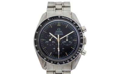 Omega, a stainless steel Speedmaster Pre-Moon chronograph br...