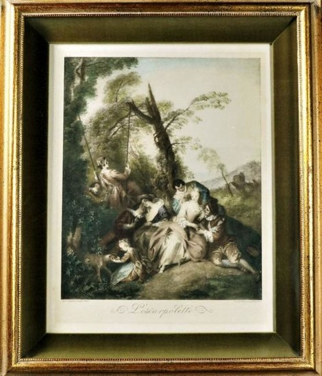 Original L'Escarpolette Painting By John Baptiste