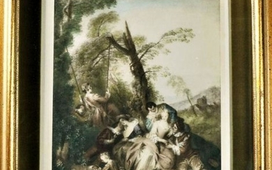Original L'Escarpolette Painting By John Baptiste