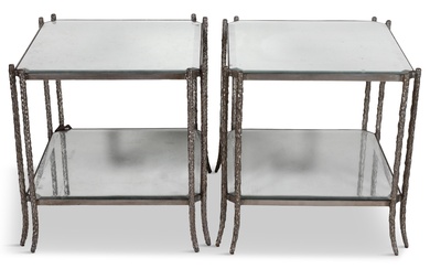 PAIR OF CELINE END TABLES 24 x 23 in. (61 x 58.4 cm.)