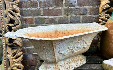 PAIR OF FRENCH CAST IRON PLANTERS