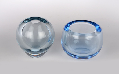 PER LÜTKEN FÜR HOLMEGAARD, DÄNEMARK. “Rondo” glass vase and glass bowl.