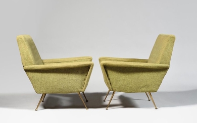 POLTRONA Publisher Pair of comfortable armchairs upholstered in...