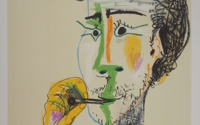 Pablo Picasso (d'après) - Homme à la marinière et à la cigarette