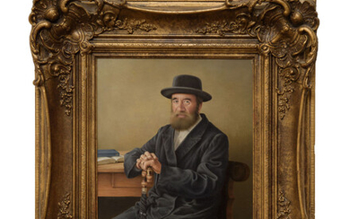 Painting of Rabbi , unknown, Fine oil painting of...