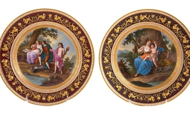 Pair Dresden porcelain cabinet plates (2pcs)