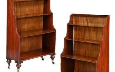 Pair Regency Style Mahogany Diminutive Bookshelves