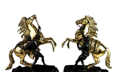 Pair of Gilt Bronze Models of The Marly Horses
