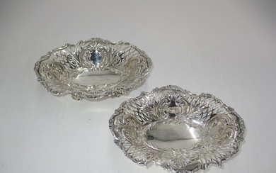 Pair of Pierced Silver Bonbon Dishes, Sheffield 1922, 310g, ...