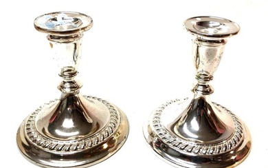 Pair of Silver Plate Candle Stick Holders - Made in England