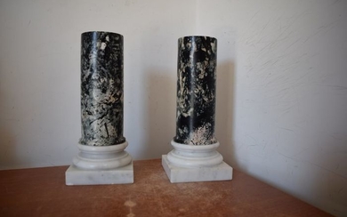 Pair of columns in rare granite of the column of the flagging. - Granite - First half 20th century