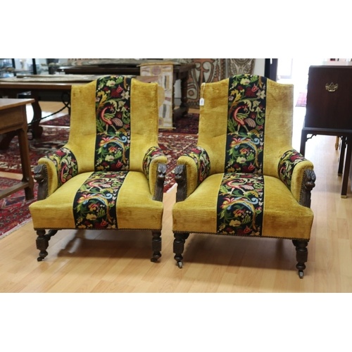 Pair of mustard yellow with black centre pattern on fabric c...