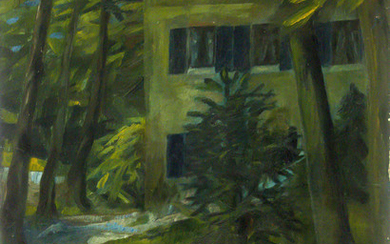 Paul Kleinschmidt (German, 1883-1949) - Schlosspark, Oil on Canvas, 1909.