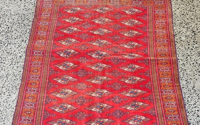 Persian hand knotted pure wool Turkoman carpet 165 x 125cm
