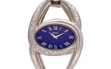 Piaget Reference 9850 D 38 | A white gold bracelet watch with lapis lazuli dial, Circa 1970