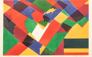 Piero Dorazio (Italian, 1927-2005) Lithograph in Colors on Paper, 1968, "Untitled", H 22" W 29.9"