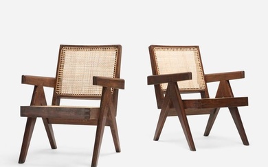 Pierre Jeanneret, Easy armchairs from Punjab University, Chandigarh, pair