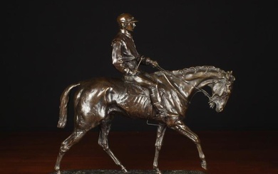 Pierre-Jules Mène (French, 1810- 1879) A Fine 19th Century Brown Patinated Bronze Model of a 'Raceho