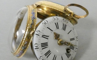 Pocket watch in yellow gold signed on the...