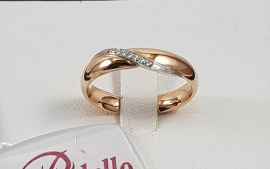 Polello - 18 kt. Pink gold, White gold - Ring - 0.03 ct Diamond
