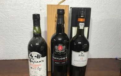 Port: 1987 Graham’s Malvedos Vintage, 1997 Taylor LBV & Noval 10 anos - Douro - 3 Bottles (0.75L)
