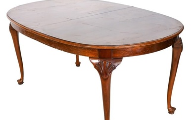 Queen Anne Style Hand Carved Dining Table