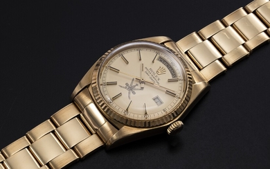 ROLEX, A YELLOW GOLD OYSTER PERPETUAL DAY-DATE WITH “KHANJAR” INSIGNIA, REF. 1803