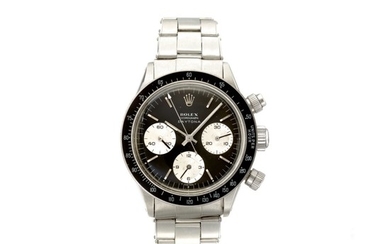 ROLEX | REF 6240/6239 DAYTONA, A STAINLESS STEEL CHRONOGRAPH WRISTWATCH WITH REGISTERS AND BRACELET, CIRCA 1966 | 勞力士 | 6240/6239型號「DAYTONA」精鋼計時鍊帶腕錶，年份約1966