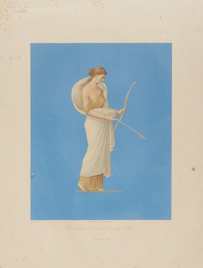 ROMAN GROTESQUE 19e-20e siècle Groupe de sept lithographies en couleurs représentant des décorations romaines antiques,...
