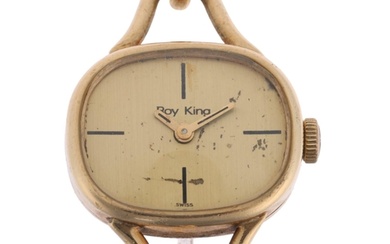 ROY KING - a lady's Vintage 9ct gold mechanical bangle watch...