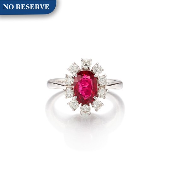 RUBY AND DIAMOND RING | 2.03卡拉 天然「莫桑比克」紅寶石 配 鑽石 戒指
