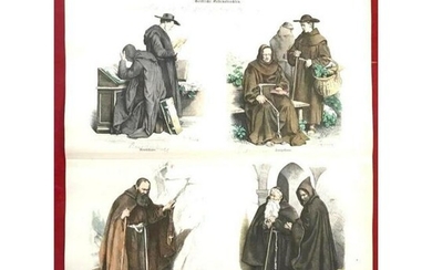 Rare 19thc German Costume Plates, Habits of Religious