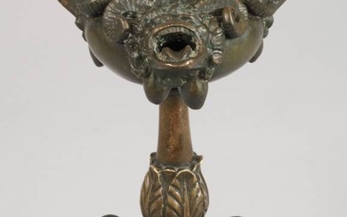 Rare lampe à huile dans le style de Severo Calzetta, probablement Italie, 18e/19e s., bronze...