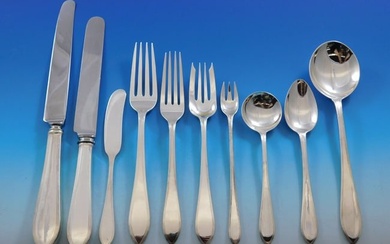 Reeded Edge by Tiffany Sterling Silver Flatware Set for 8 Service 84 pcs Dinner