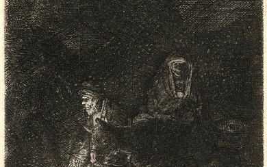 Rembrandt van Rijn (1606-1669). The flight into Egypt: a night...