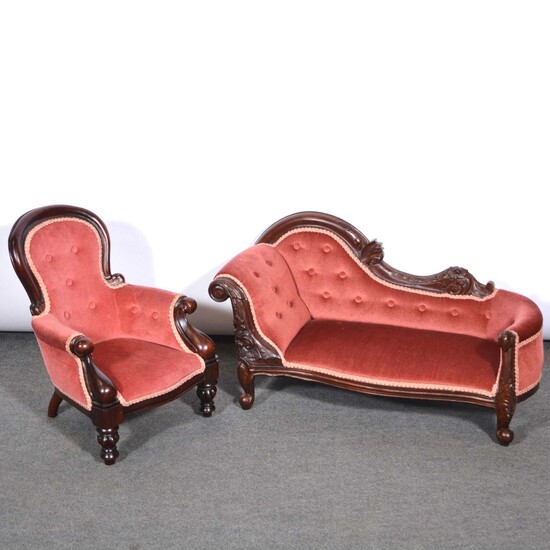 Reproduction child's chair and child's chaise longue